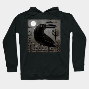 Crow in the Moonlight Hoodie